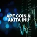 ApeCoin and Akita Inu: ApeCoin is sliding slowly below 1,100