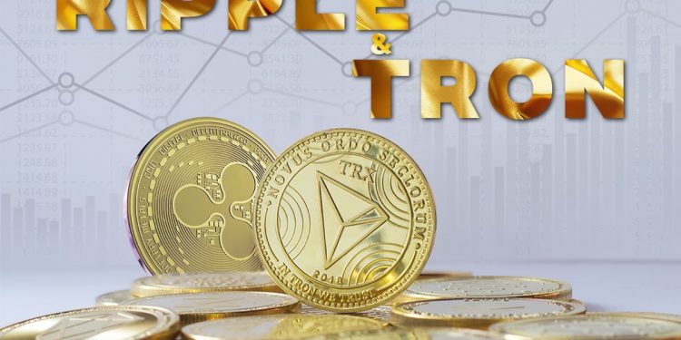 Ripple and Tron: Ripple is back at the weekly open price