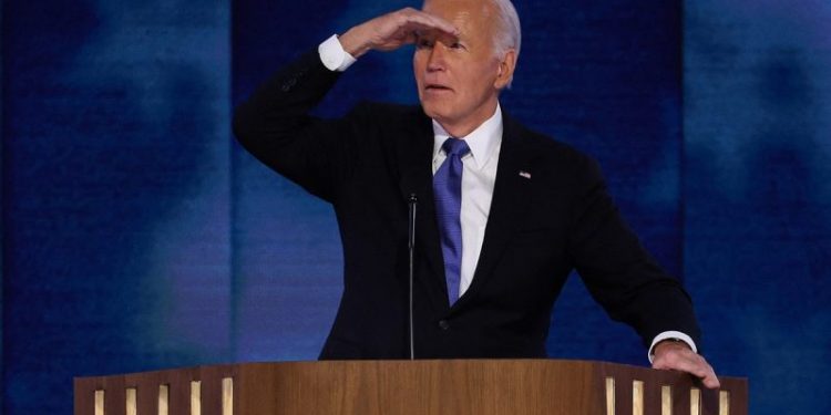 Look past the tributes, Joe Biden has been shuffled aside now in every sense of the word