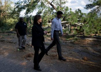 Biden and Harris visit storm-ravaged areas