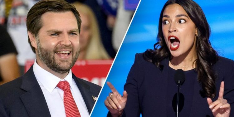 AOC chimes in after JD Vance refers to Kamala Harris as ‘trash’