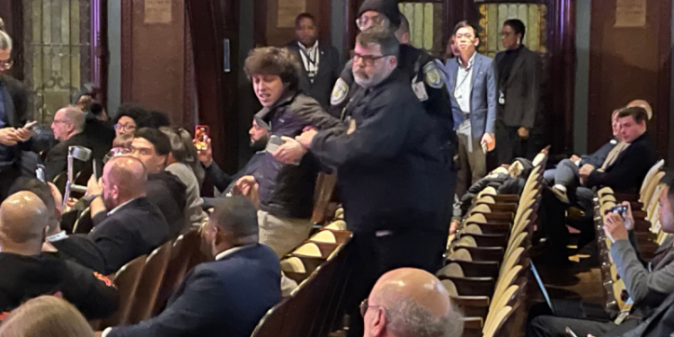 ‘Scream night’: Climate activists repeatedly disrupt DNC leadership meeting