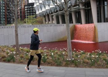 Greenpeace UK leader arrested for targeting American embassy with ‘ blood-red dye’: report